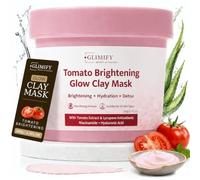 GLIMIFY Tomato Brightening Glow Clay Mask, 100g Deep Cleansing & Detox Mask | Tomato extract & lycopene clay blend, niacinamide & hyaluronic acid, brightening, hydration, deep cleansing & detox