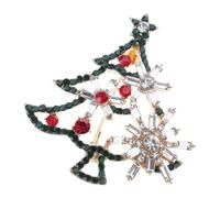 Glimmering Christmas Tree Brooch Secure Clasp Lightweight Rhinestone Alloy Accessory Festive Elegant Christmas Tree Pin