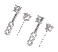 Glimmering Earrings Elegant Dazzling Ear Jewelry Alloy Texture Versatile for Casual & Formal Event Copper Alloy Zircon Earrings