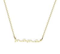 Glimmerst Mama Necklace for Mother 18K Gold Plated Stainless Steel Dainty Mama Letters Choker Necklace Mother's Pendant Necklaces for Women, S, Yellow Gold, No Gemstone