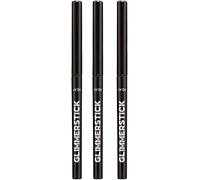 Glimmerstick Eyeliner Pencil - Pack of 3 | Choose Your Shade | Long-Lasting, Smudge-Proof, Retractable Eyeliner for Bold, Defined Eyes (Blackest Black)