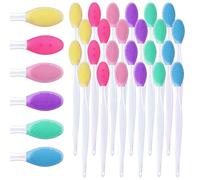 Glimmerstyle Silicone Lip Exfoliating Brush, 24 Pieces in 6 Colours, Double-Sided Lip Scrub Brush, Unisex, Shiny Lip Colour, Suitable for Dark Lips