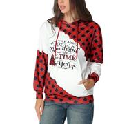 Glimnerize Christmas Womens Xmas Pullover Hoodie Gnome with Pocket Funny Graphic Christmas Jumper Sweatshirt A1 M