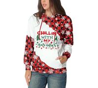 Glimnerize Womens Merry Christmas Hoodie Jumper Gnome Funny Graphic with Pocket Sweatshirt B3 M