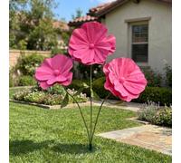 GLIMSDEER 6.2 ft Giant Flowers for Decoration with Stand, Large Waterproof EVA Flowers for Backdrop, Outdoor & Indoor Artificial Decorations for Wedding Arrangements, Party, Baby Shower(Pink)