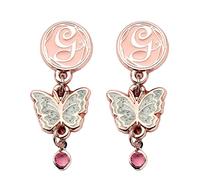 Glinda Rose Gold Plated Butterfly Dangle Earrings Wicked Raspberry One Size