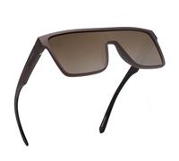 GLINDAR Polarized Shield Sunglasses for Men Square Flat Top Sports Glasses Coffee Frame/Brown Lens