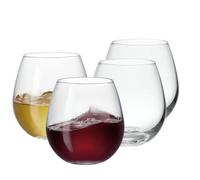 GLING 15 oz Stemless Wine Glasses for Red or White Wine Set of 4
