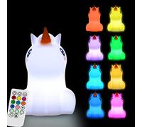 Glinrui Big Size Night Light for Kids Room Bedside lamp Bedroom Mood Light - 9 Colors Lamp Rechargeable for Boys/Girls/Adults/Bedroom/Bathroom/Outdoor/Camping - Large Unicorn