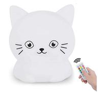 Glinrui Cat Night Light Children's Room Lights Bedroom Sleep Bedside lamp - 9 Colors LED Lamp for Boys/Girls/Adults/Bedroom/Bathroom/Outdoor/Camping - Medium