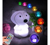 Glinrui Fox Night Lights Bedside lamp Bedroom Light for Kids Nursery lamp - Break Resistant, Eye Caring, Adjustable Brightness & Color and Time Setting, Holiday Gifts - Medium