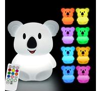 Glinrui Large Koala Night Lights Kid Bedside Bedroom Light Nursery Care Lamps Children's Room Decor - Break Resistant, Eye Caring, Adjustable Brightness & Color and Time Setting - Large