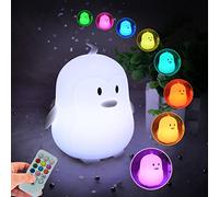 Glinrui Penguin Night Light for Kids Silicone Sleep Night Lights 9 Colors Light Bedside Lamp Children Night Light for Boys/Girls/Adults/Bedroom/Bathroom/Outdoor - Medium