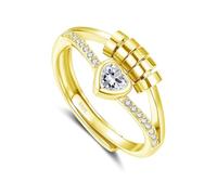 Glintara 925 Sterling Silver Spinner Fidget Ring, Silver Anxiety Rings
