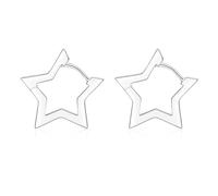 Glintara Silver Hoop Earrings for Women, 925 Sterling Silver Star - shaped Hoop Earrings, Classic Cute Hoops Earrings Hypoallergenic, Sleeper Cartilage Earrings Silver Jewellery Gifts for Mum Daughter