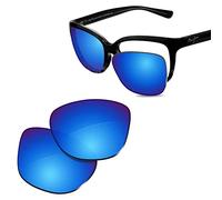 Glintbay 100% Precise-Fit Replacement Sunglass Lens for Maui Jim Starfish MJ744-56mm - Polarized Ice Blue Mirror