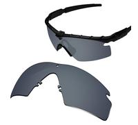 Glintbay 100% Precise-Fit Replacement Sunglass Lenses for Oakley Si Ballistic M Frame 2.0, Polarized Onyx Black Mirror, S