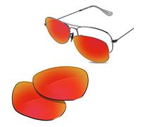 Glintbay 100% Precise-Fit Replacement Sunglass Lenses for Ray-Ban RB3362 Cockpit - Polarized Fire Red Mirror