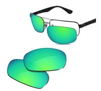 Glintbay 100% Precise-Fit Replacement Sunglass Lenses for RayBan RB3445-64 mm - Polarized Green Mirror