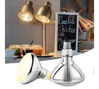 GlintBay 250W E27 Heat Lamp Bulb, Food Heating Bulb, Brooder Light Bulb,Catering Heat Lamp, Heat Lamp Bulb for Chicken, Bathroom Ceiling Heating Bulb
