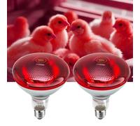 GlintBay 250W Infrared Light Bulb, E27 Infrared Heat Lamp Bulb, Heat Lamp Bulb for Poultry, 250W Chicks Infrared Heat Lamp