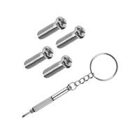 Glintbay 4 Pcs Flat Phillips Screws & 1 Pcs Multifunctional Screwdriver Set for RayBan RB3386/RB3445/RB3445/RB3393/RB3445 Sunglasses
