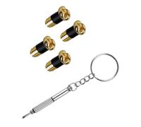 Glintbay 4 Pcs Screws & 1 Pcs Multifunctional Screwdriver Set for RayBan RB3025/RB3362/RB3549/RB3533/RB3293/RB3569/RB3549 Sunglasses - Gold