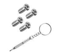 Glintbay 4 Pcs Screws & 1 Pcs Multifunctional Screwdriver Set for RayBan RB3025/RB3362/RB3549/RB3533/RB3293/RB3569/RB3549 Sunglasses - Silver