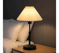 GlintBay Rechargeable Cordless Table Lamp, Dimmable Retro Besides Lamp, 2700K Warm White Desk Lamp for Bedroom/Living Room/Patio(Black)