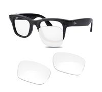 Glintbay Replacement Sunglass for Ray-Ban RW4006 50mm Clear Lenses for the Meta Series, Adapted to Wayfarer Frames, Crystal Clear Non-polarized, S