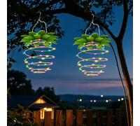 GlintBay Spiral Solar Garden Lights, LED Solar Lantern, RGB Coloured Hanging Solar Lights Outdoor Garden, Solar Powered Hanging Tree Light, IP65 Waterproof Garden Lights for Outdoor, Patio, Porch