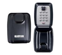 GLIOFLUX Aluminum Key Safe Outdoor Wall Mounted - 10-Digit Combination Key Lock Box with Weatherproof Cover - Security Storage Box for Home, Garage, Rental & Office Use