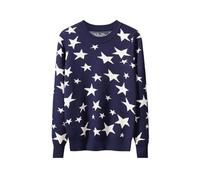 Gliquran Coraline Sweater with Stars Women Blue Sweater Halloween Star Sweater Adult Costume Accessories Merchandise Merch, Blue, Small