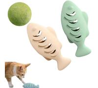 Glirops 2 Pack Silicone Cat Toys, Multi-Functional Interactive Treat Dispenser and Chew Toy with Catnip Ball, Food Puzzle Teething Feeder for Indoor Cats, Pink and Green