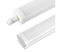 Glirowy 2 Pack 4FT LED Batten Light，LED IP65 Waterproof Tube Light Ceiling Surface Mounted Light 40W 6000K Cool White for Warehouse Shop Tunnel Office