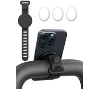 gliship Magnetic Bar Mount, Gym Fitness Phone Mount for Magsafe, Steering Wheel Phone Holder with Adjustable Strap,Fit for Gym, Stroller, Wrist, Shopping Cart, Exercise Bikes, 17 N52 Strong Magnets