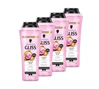 Gliss Kur Gliss Liquid Silk Shampoo (4 x 250 ml) Hair Shampoo with Ceramides & Silk, Shine Shampoo for Brittle and Dull Hair Smooths the Hair Surface