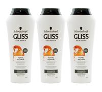 Gliss Kur Shampoo Total Repair 3 x 250ml for Shine and Smoothness