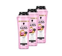 Gliss Liquid Silk Shampoo (3 x 250 ml) Hair Shampoo with Ceramides & Silk, Shine Shampoo for Brittle and Dull Hair Smooths the Hair Surface