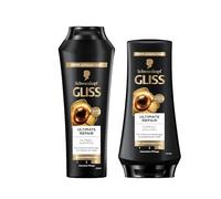 Gliss Shampoo Ultimate Repair (250 ml) Hair Shampoo with Liquid Keratin & Pearl Extract, Keratin Shampoo & Ultimate Repair Conditioner (200 ml), Hair Conditioner Repair Care, Conditioner