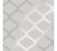 Glistening Geo Grey / Silver Wallpaper
