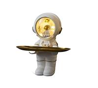 Glistenovelty Astronaut Statue Storage Tray Statue Desk Gathering Entryway Key Holder Resin Sculpture Tray for Home Living Room Bedroom Decoration (White, Small)