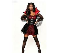Gliswaieuznd Halloween Royal Vampire Costume for Women Gothic Vampire Queen Mni Dress (black, M)