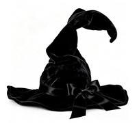 Gliswaieuznd Witch Hat for Halloween Costume Accessory Velvet Wizard Hat | Twisted Witch Hat with Satin Bow, Shapable, Halloween Cosplay Costume Accessory for Party Fancy Dress, Purple/Black/Coffee