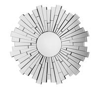 glitacoz round wall mirror in silver glass frame