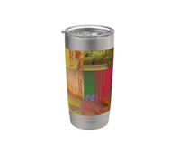 Glitch Art Data Corruption Grid Abstract Cybernetic Design Stainless Steel Insulated Tumbler