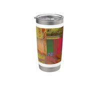 Glitch Art Data Corruption Grid Abstract Cybernetic Design Stainless Steel Insulated Tumbler