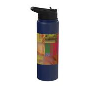 Glitch Art Data Corruption Grid Abstract Cybernetic Design Stainless Steel Insulated Water Bottle