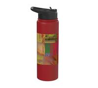 Glitch Art Data Corruption Grid Abstract Cybernetic Design Stainless Steel Insulated Water Bottle