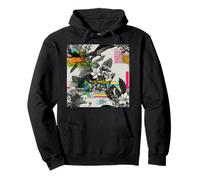 Glitch Art Floral Botanical Abstract Collage Pullover Hoodie